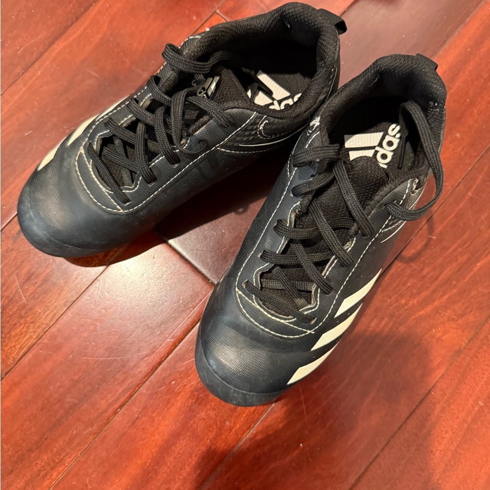 Adidas Boys Black and White Baseball Cleats